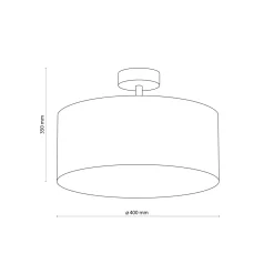 Plafoniere Moderne-Selezionato da Mazzolaluce Plafoniera 40 cm nera da soffitto cilindro in tessuto per camera da letto