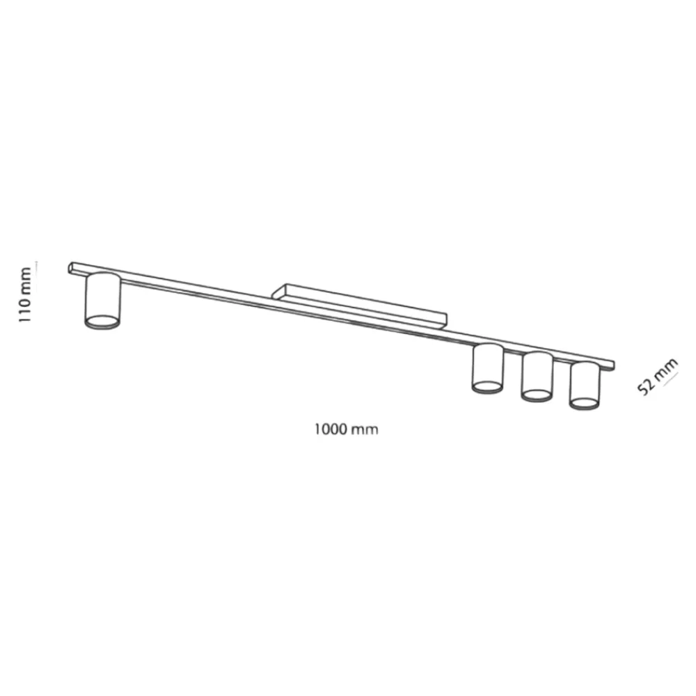 Plafoniere Moderne-Selezionato da Mazzolaluce Plafoniera 100cm nera per cucina moderna
