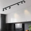 Plafoniere Moderne-Selezionato da Mazzolaluce Plafoniera 118 cm nero 6 luci con faretti orientabili