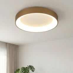 Plafoniere Moderne-Selezionato da Mazzolaluce Plafoniera 38cm oro anello led 30w 2700k-5000k con telecomando app
