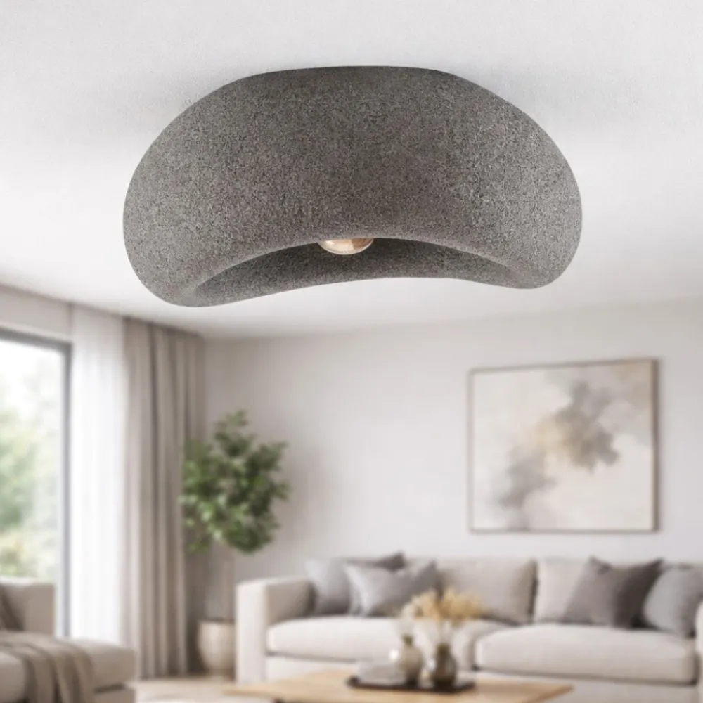 Plafoniere Moderne-Selezionato da Mazzolaluce Plafoniera 40cm per ingresso wabi sabi japandi antracite design