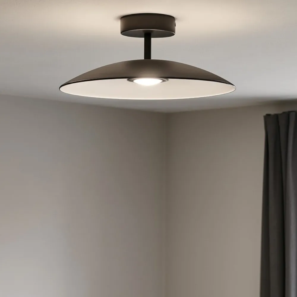 Plafoniere Moderne-Selezionato da Mazzolaluce Plafoniera 40cm piatto vetro fume led 3000k per cucina