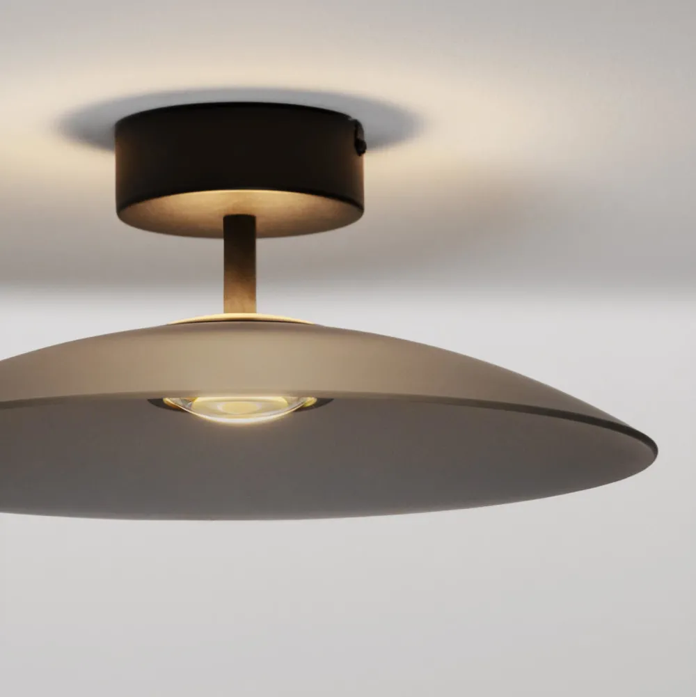 Plafoniere Moderne-Selezionato da Mazzolaluce Plafoniera 40cm piatto vetro fume led 3000k per cucina