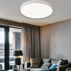 Plafoniere Moderne-Selezionato da Mazzolaluce Plafoniera 65cm rotonda bianca led 2700k 3300k 4000k dimmerabile