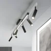 Plafoniere Moderne-Selezionato da Mazzolaluce Plafoniera con faretti allungabile alluminio nero led 2700k a 6500k con telecomando