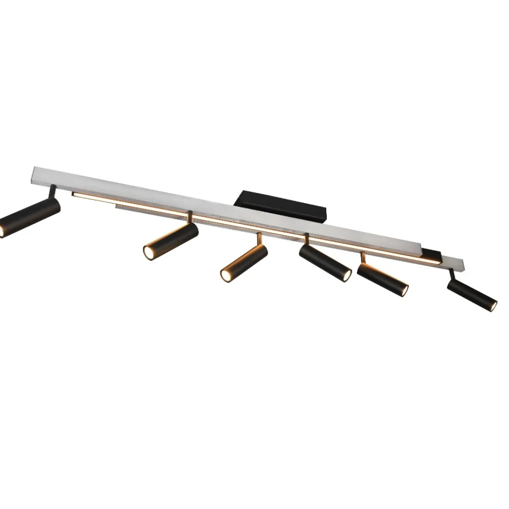 Plafoniere Moderne-Selezionato da Mazzolaluce Plafoniera con faretti allungabile alluminio nero led 2700k a 6500k con telecomando