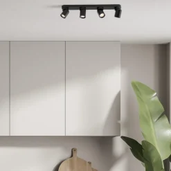Plafoniere Moderne-Selezionato da Mazzolaluce Plafoniera con faretti da cucina 4 luci minimal
