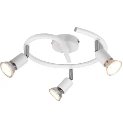 Plafoniere Moderne-Selezionato da Mazzolaluce Plafoniera con faretti led design tondo luci orientabili bianco