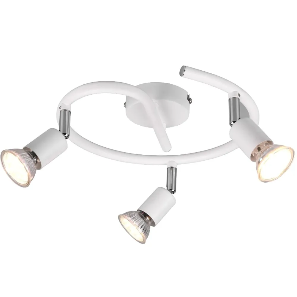 Plafoniere Moderne-Selezionato da Mazzolaluce Plafoniera con faretti led design tondo luci orientabili bianco