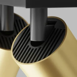 Plafoniere Moderne-Maytoni Plafoniera con faretti led nero oro 2 luci orientabili focus
