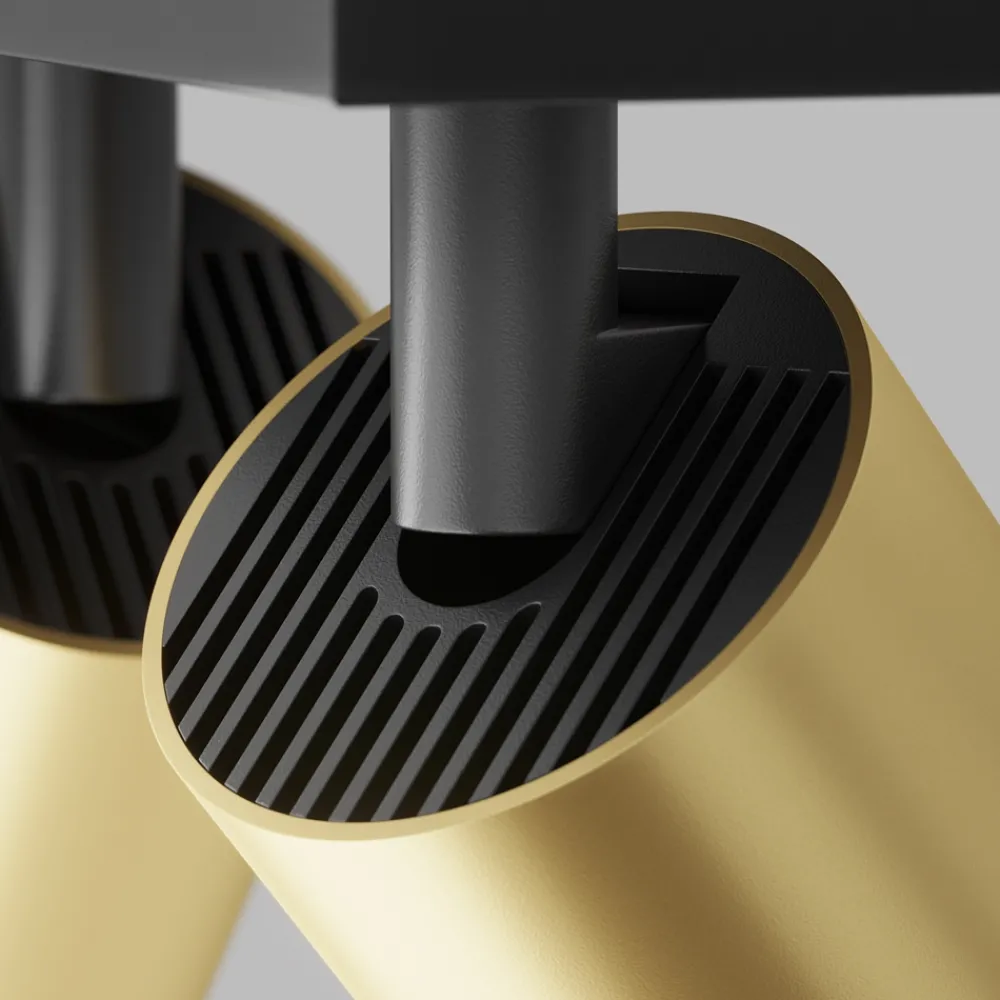 Plafoniere Moderne-Maytoni Plafoniera con faretti led nero oro 2 luci orientabili focus