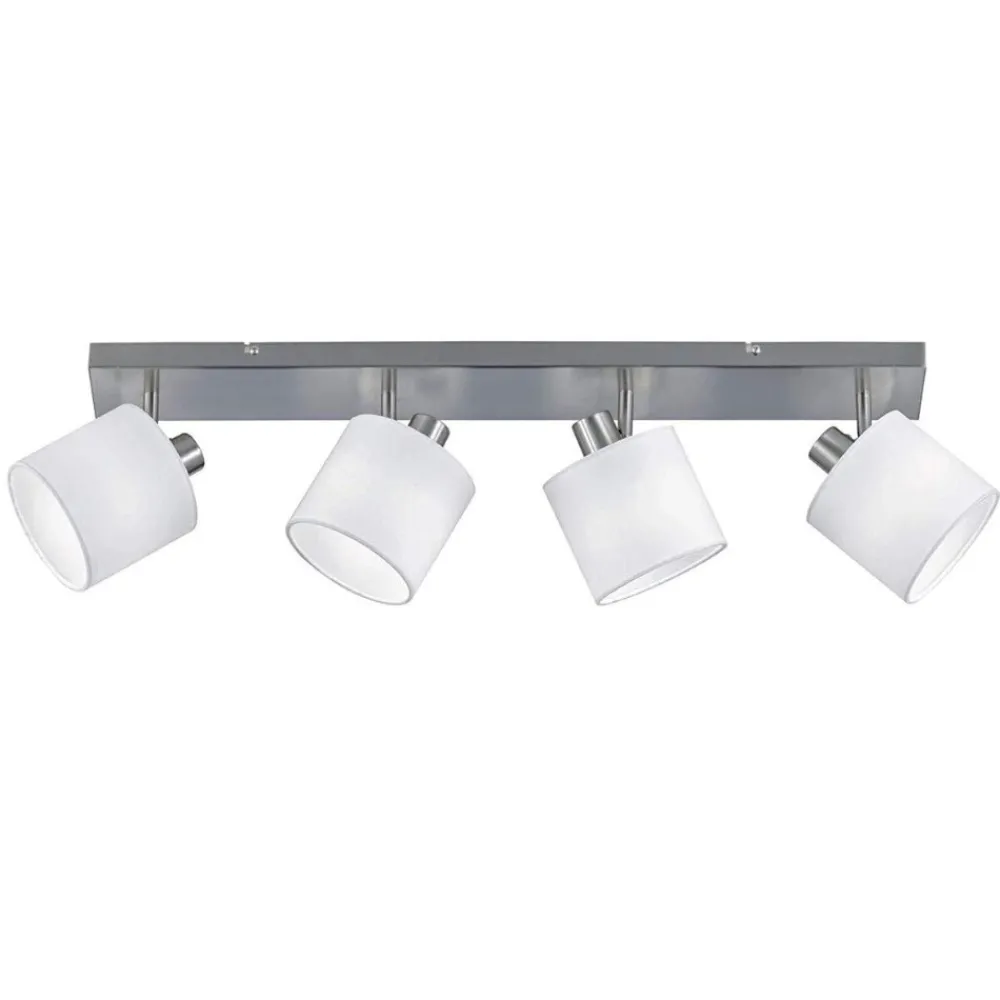 Plafoniere Moderne-Selezionato da Mazzolaluce Plafoniera con 4 faretti led orientabili nichel