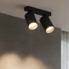Plafoniere Moderne-Selezionato da Mazzolaluce Plafoniera con faretti nera 2 luci spot orientabili