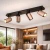 Plafoniere Moderne-Selezionato da Mazzolaluce Plafoniera con 4 faretti nero caffe luci orientabili