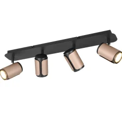 Plafoniere Moderne-Selezionato da Mazzolaluce Plafoniera con 4 faretti nero caffe luci orientabili