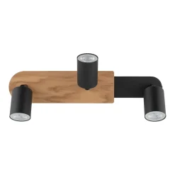 Plafoniere Moderne-Selezionato da Mazzolaluce Plafoniera con faretti nero legno orientabili per cucina