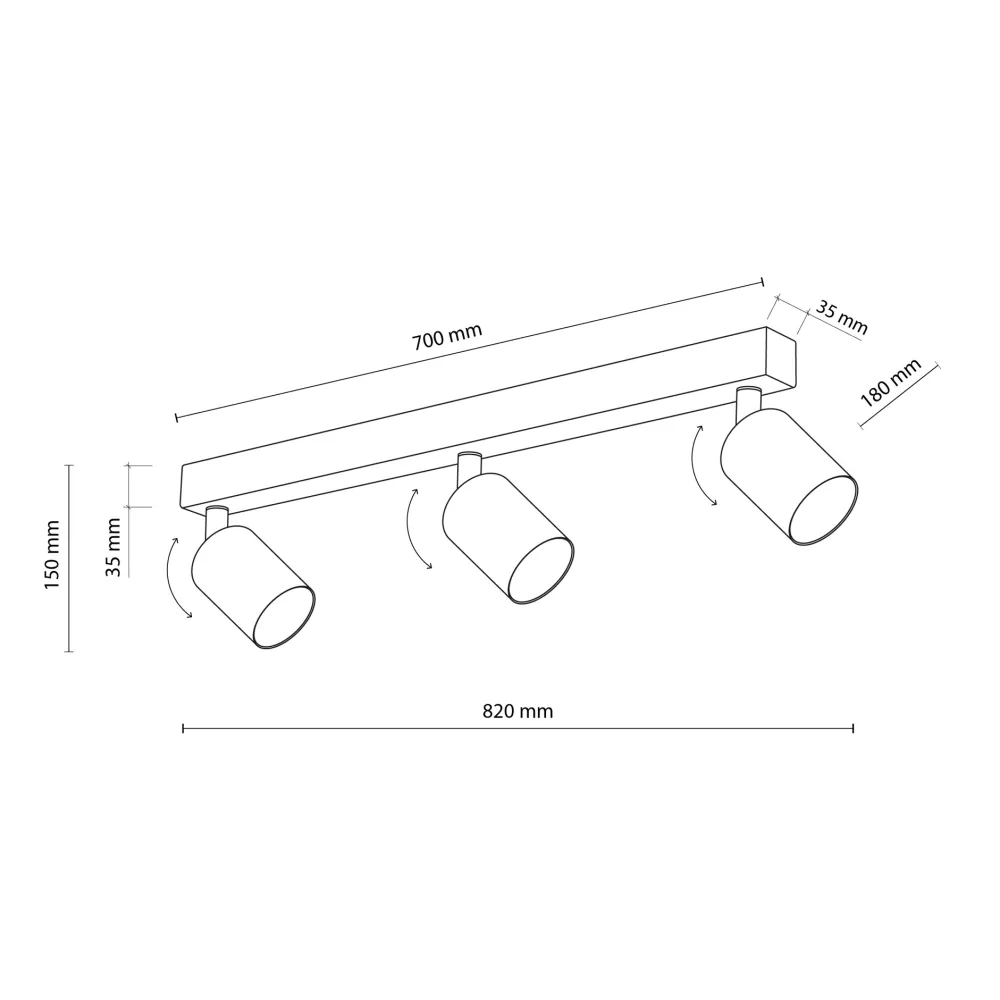 Plafoniere Moderne-Selezionato da Mazzolaluce Plafoniera con 3 faretti sabbia orientabili da parete soffitto