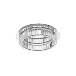 Plafoniere Moderne-Selezionato da Mazzolaluce Plafoniera contemporana 50cm cromo e cristalli led 3500k dimmerabile