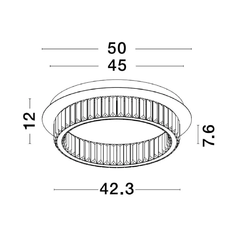 Plafoniere Moderne-Selezionato da Mazzolaluce Plafoniera contemporana 50cm cromo e cristalli led 3500k dimmerabile