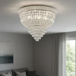 Plafoniere Moderne-Ideal Lux Plafoniera contemporanea dubai pl6 cromo cristalli