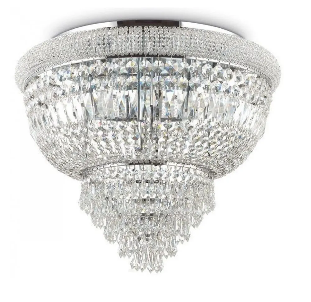 Plafoniere Moderne-Ideal Lux Plafoniera contemporanea dubai pl6 cromo cristalli