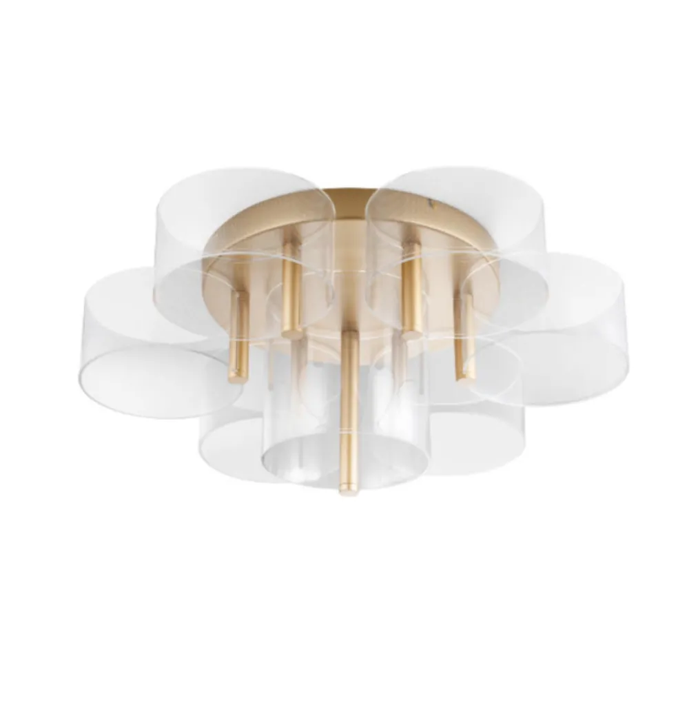 Plafoniere Moderne-Selezionato da Mazzolaluce Plafoniera contemporanea per salotto ottone led 3000k 68cm