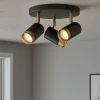 Plafoniere Moderne-Selezionato da Mazzolaluce Plafoniera con tre faretti orientabili nero oro