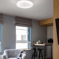 Ventilatori Da Soffitto-Selezionato da Mazzolaluce Plafoniera con ventilatore bianco silenzioso 13mq con telecomando