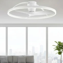 Ventilatori Da Soffitto-Selezionato da Mazzolaluce Plafoniera con ventilatore bianco 13mq led cct motore inverter