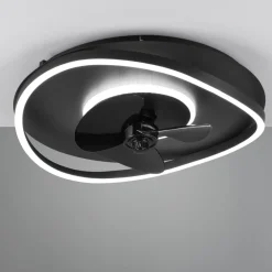 Ventilatori Da Soffitto-Selezionato da Mazzolaluce Plafoniera con ventilatore da soffitto nero luce telecomando