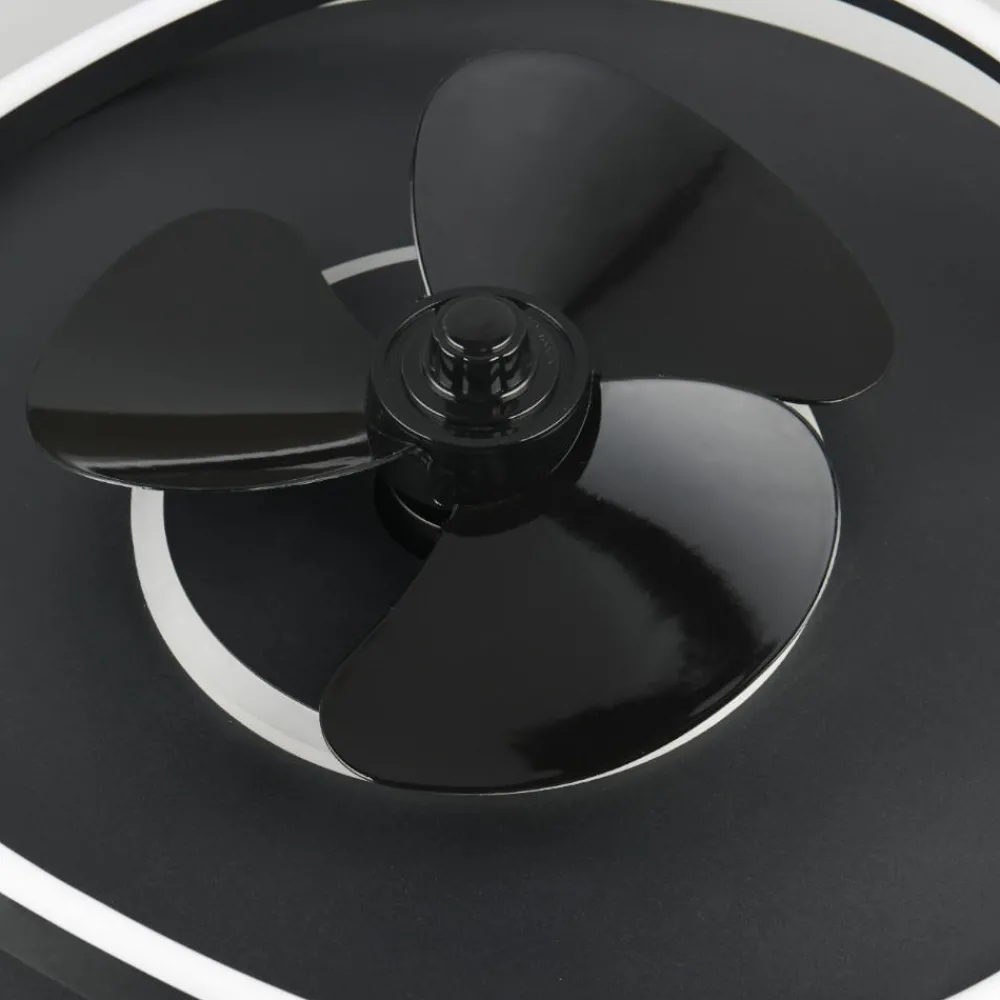 Ventilatori Da Soffitto-Selezionato da Mazzolaluce Plafoniera con ventilatore da soffitto nero luce telecomando