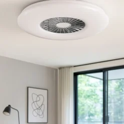 Ventilatori Da Soffitto-Selezionato da Mazzolaluce Plafoniera con ventilatore da soffitto bianco luce telecomando