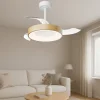 Ventilatori Da Soffitto-Selezionato da Mazzolaluce Plafoniera con ventilatore da soffitto bianco legno 13mq con telecomando