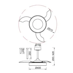 Ventilatori Da Soffitto-Selezionato da Mazzolaluce Plafoniera con ventilatore da soffitto bianco legno 13mq con telecomando
