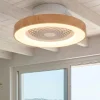 Ventilatori Da Soffitto-Selezionato da Mazzolaluce Plafoniera con ventilatore e telecomando bianco e legno max 13mq led cct