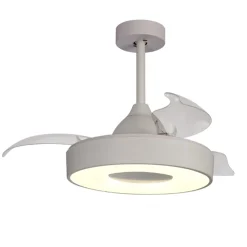 Ventilatori Da Soffitto-Selezionato da Mazzolaluce Plafoniera con ventilatore mini bianca 13mq led cct dimmerabile con telecomando e app