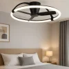 Ventilatori Da Soffitto-Selezionato da Mazzolaluce Plafoniera con ventilatore nero con luce led e telecomando