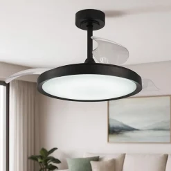 Ventilatori Da Soffitto-Selezionato da Mazzolaluce Plafoniera con ventilatore nero 20mq da soffitto moderno con telecomando