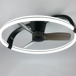Ventilatori Da Soffitto-Selezionato da Mazzolaluce Plafoniera con ventilatore nero luce telecomando da soffitto