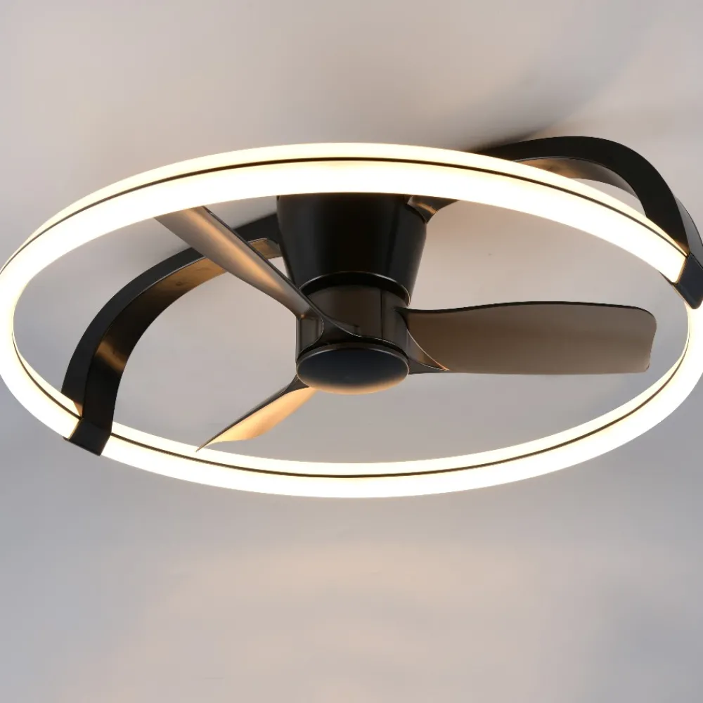 Ventilatori Da Soffitto-Selezionato da Mazzolaluce Plafoniera con ventilatore nero luce telecomando da soffitto