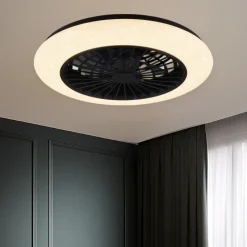 Ventilatori Da Soffitto-Selezionato da Mazzolaluce Plafoniera con ventilatore nero da soffitto con luce telecomando