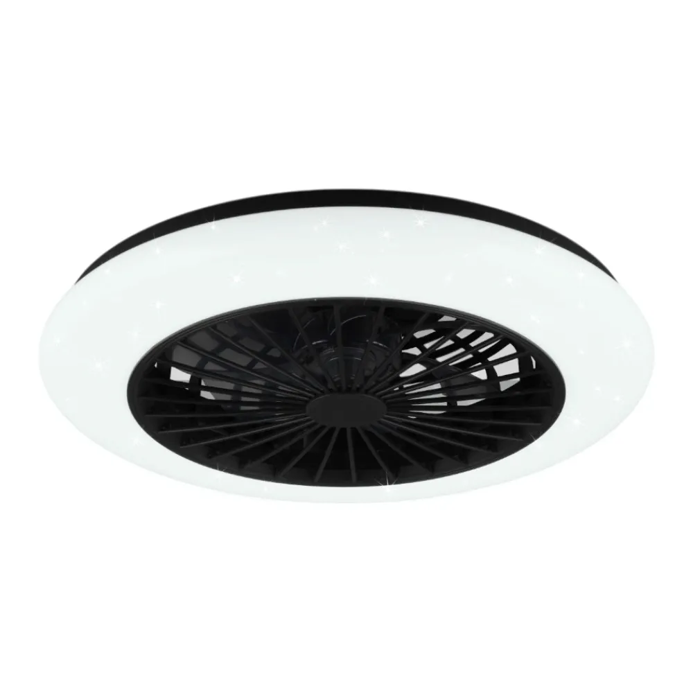 Ventilatori Da Soffitto-Selezionato da Mazzolaluce Plafoniera con ventilatore nero da soffitto con luce telecomando