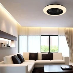 Ventilatori Da Soffitto-Selezionato da Mazzolaluce Plafoniera con ventilatore nero da soffitto con luce telecomando