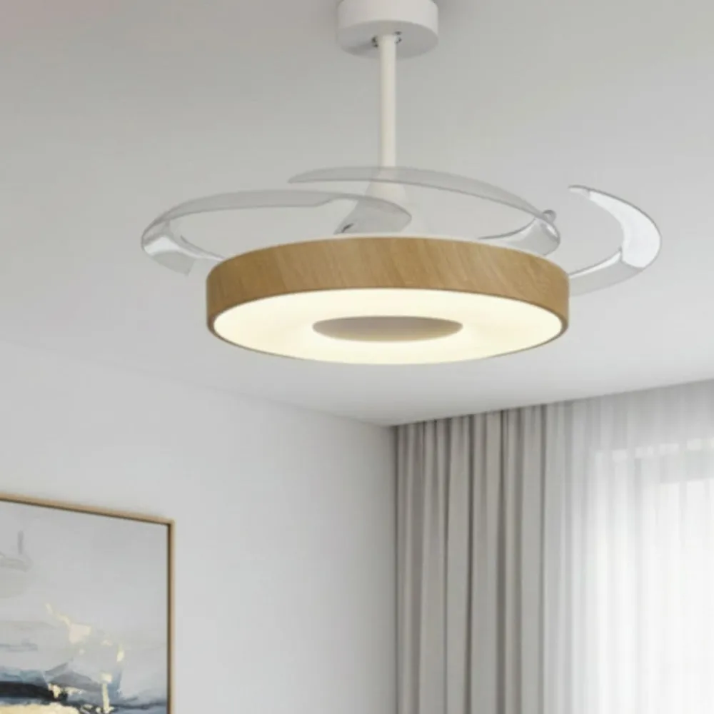 Ventilatori Da Soffitto-Selezionato da Mazzolaluce Plafoniera con ventilatore stanza 13mq bianca luce led cct telecomando e app