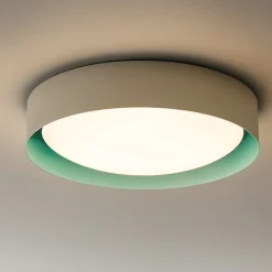 Plafoniere Moderne-Linea Light Plafoniera crew 2 led 12w 3000k sabbia verde