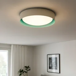 Plafoniere Moderne-Linea Light Plafoniera crew 2 led 12w 3000k sabbia verde