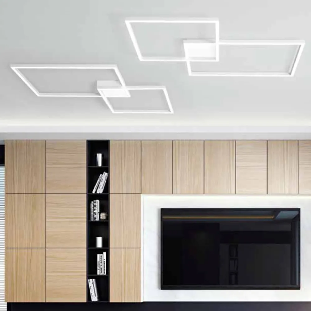 Plafoniere Moderne-Perenz Illuminazione Plafoniera cross a led 64w cct bianco moderna