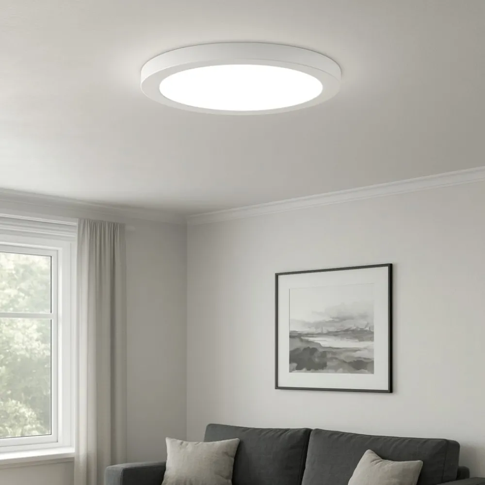 Plafoniere Moderne-Selezionato da Mazzolaluce Plafoniera cucina bianca rotonda tricolor led 24w