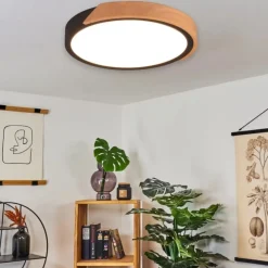 Plafoniere Moderne-Selezionato da Mazzolaluce Plafoniera cucina nera legno rotonda led 20w 3000k dimmerabile