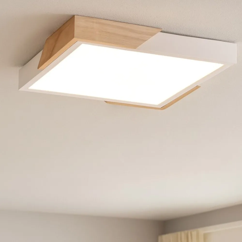 Plafoniere Moderne-Selezionato da Mazzolaluce Plafoniera cucina quadrata bianco legno led 20w 3000k dimmerabile moderna